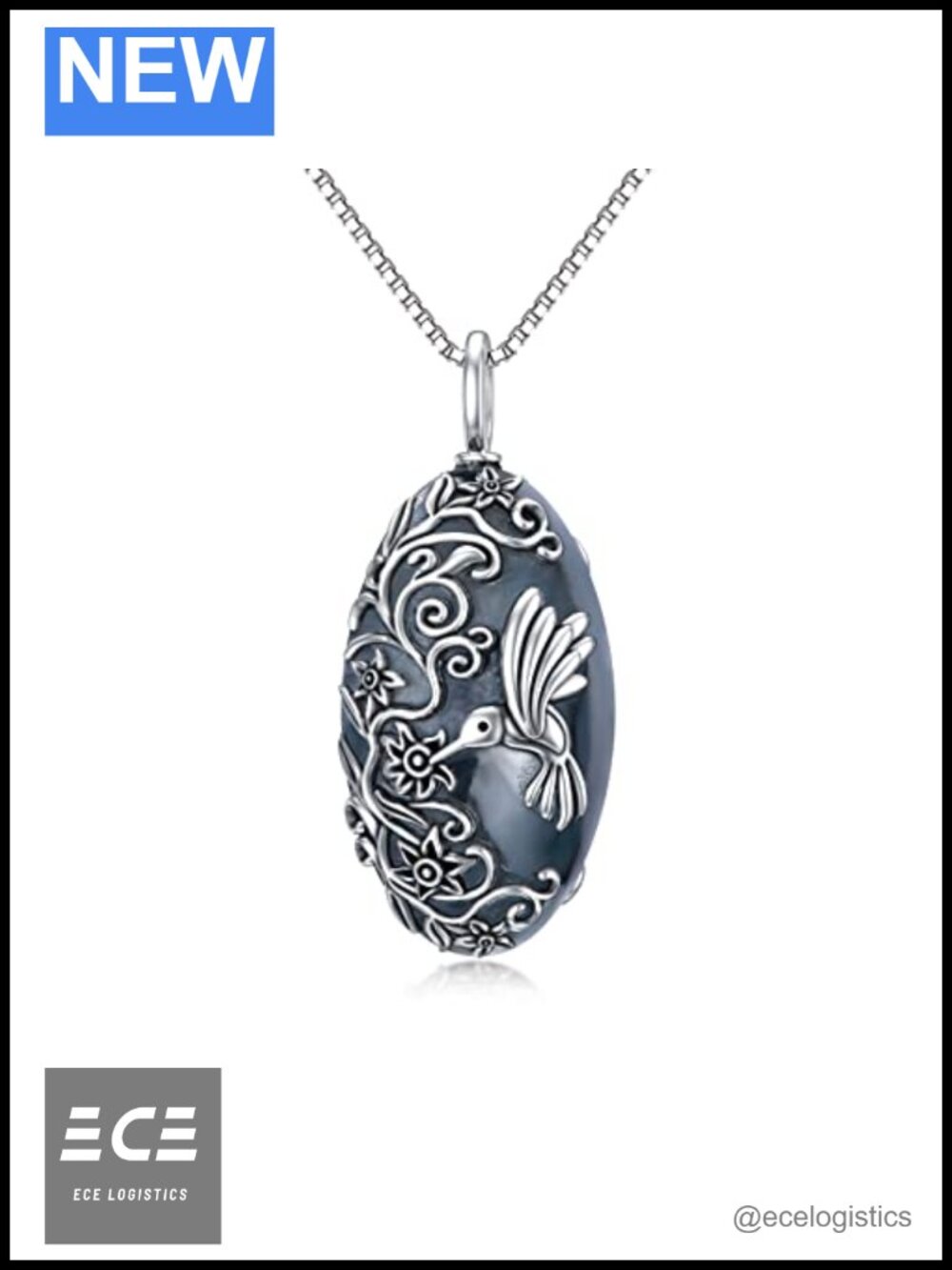 925 Sterling Silver Hummingbird Urn Necklace for Ashes Cremation Keepsake